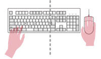グラフィック系作業時のキーボードの位置