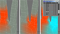 Vertex Paint で Falloff Distance を一括適用した直後のウェイトマップ